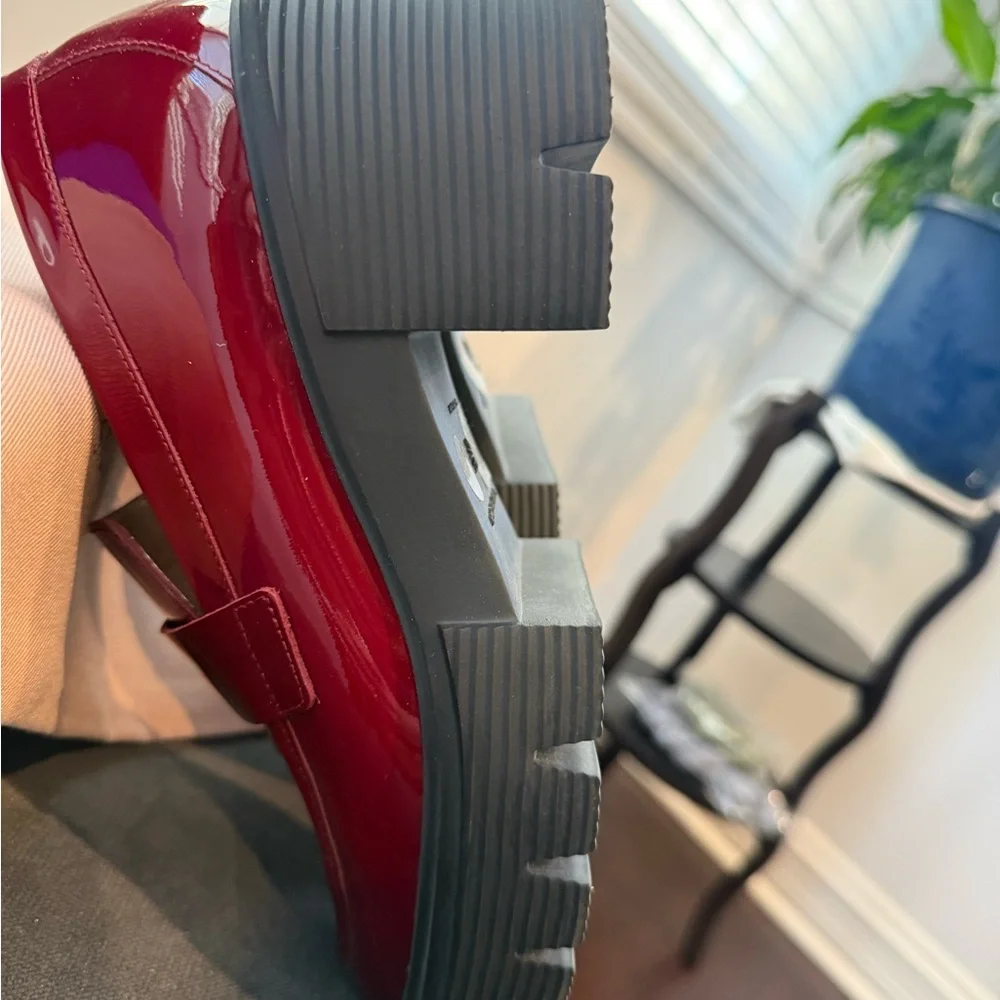 Stuart Weitzman Red Patent Leather Soho Loafers - Picture 6 of 15